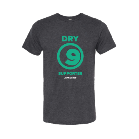 grey tshirt with the Dry9 logo